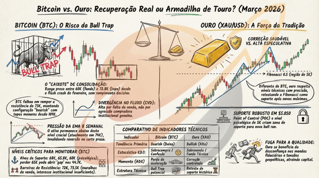 BTC retestando EMA8 semanal. Ou vai ou racha!
